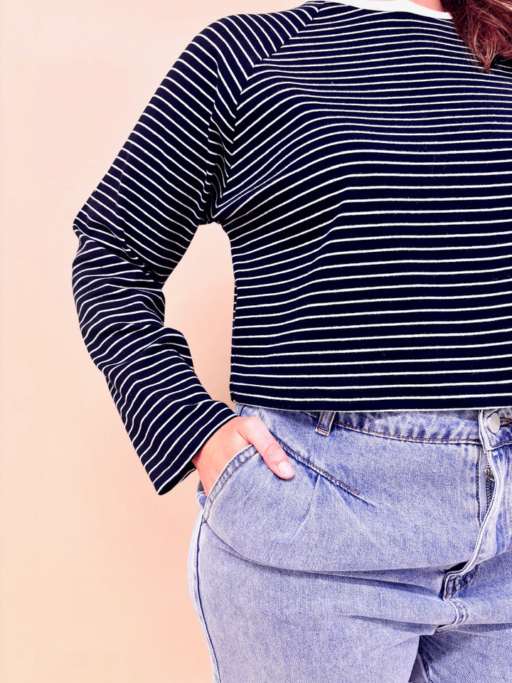 Hazel Brushed Fabric Stripe Top