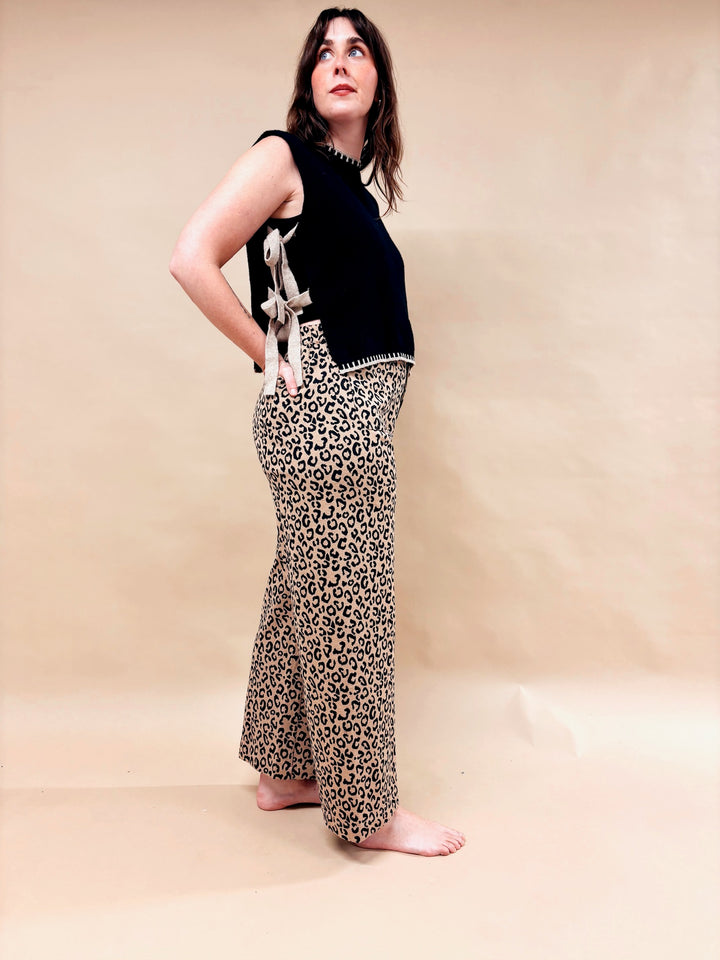 Joey Leopard Print Wide Leg Pant