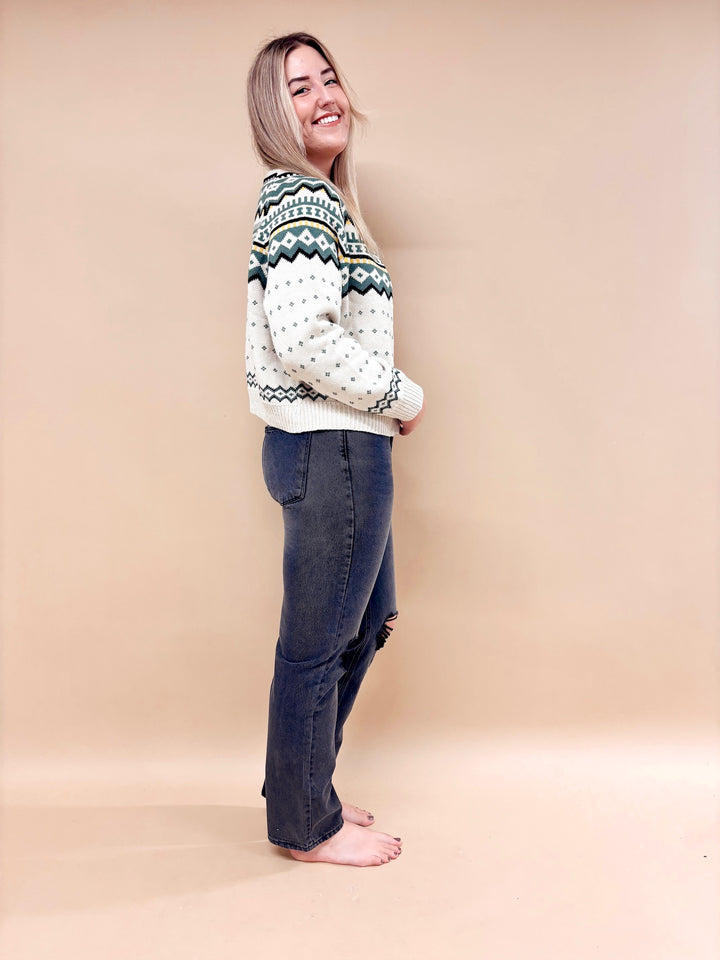 Rachelle Fair-isle Button Down Cardigan