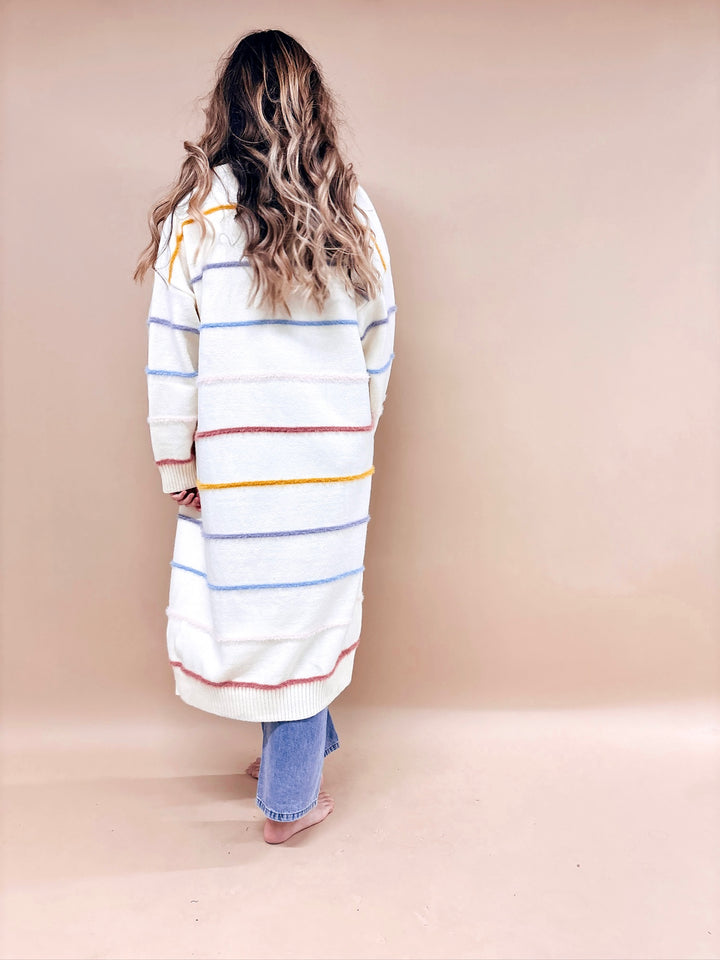 Tara Striped Midi Cardigan