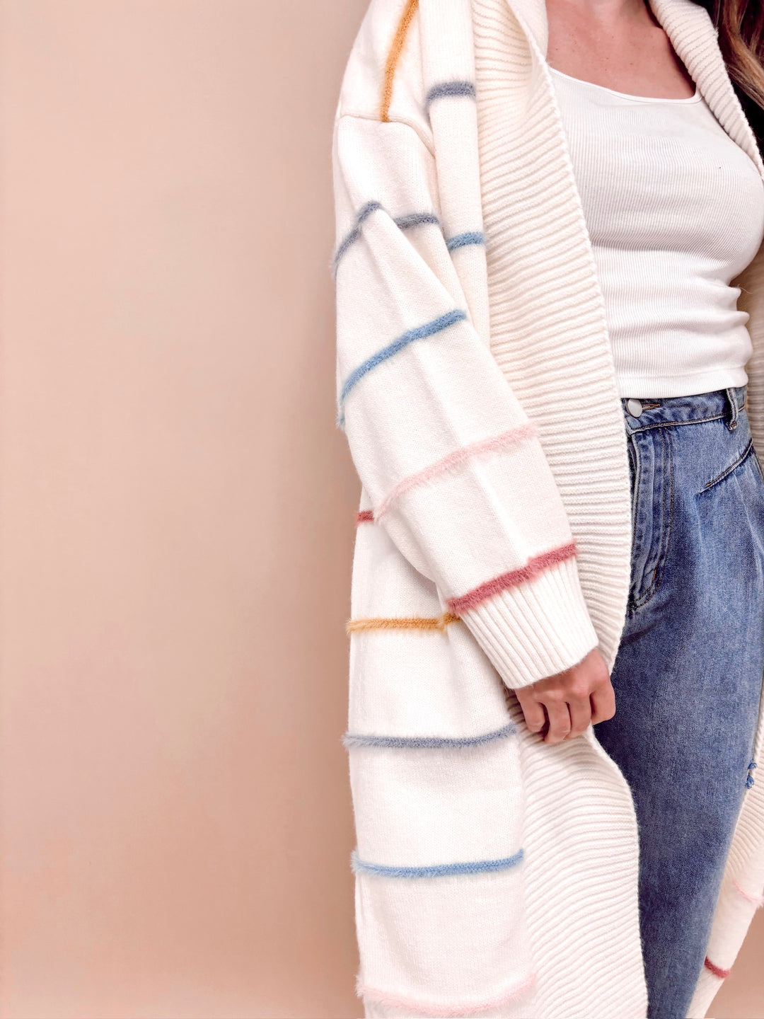 Tara Striped Midi Cardigan