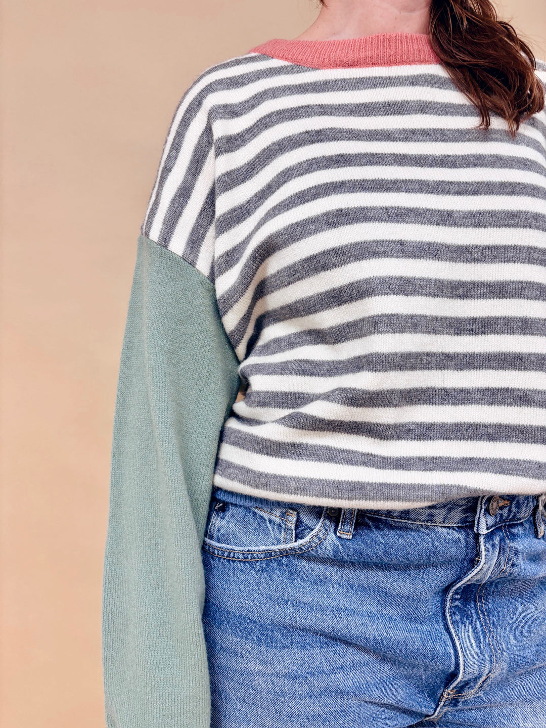 Amelia Striped Color Block Sweater