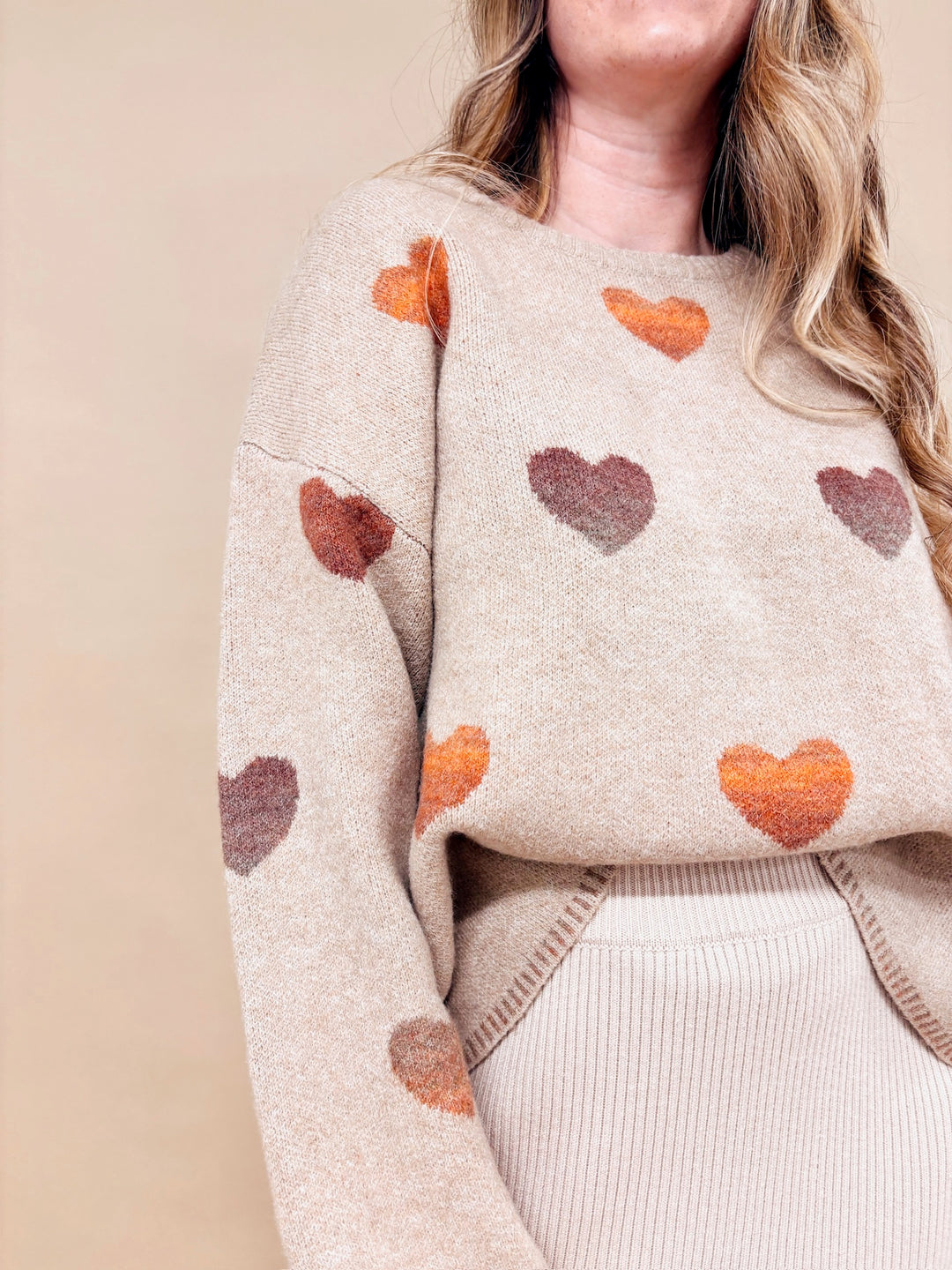 Lillie Heart Pattern Sweater Top