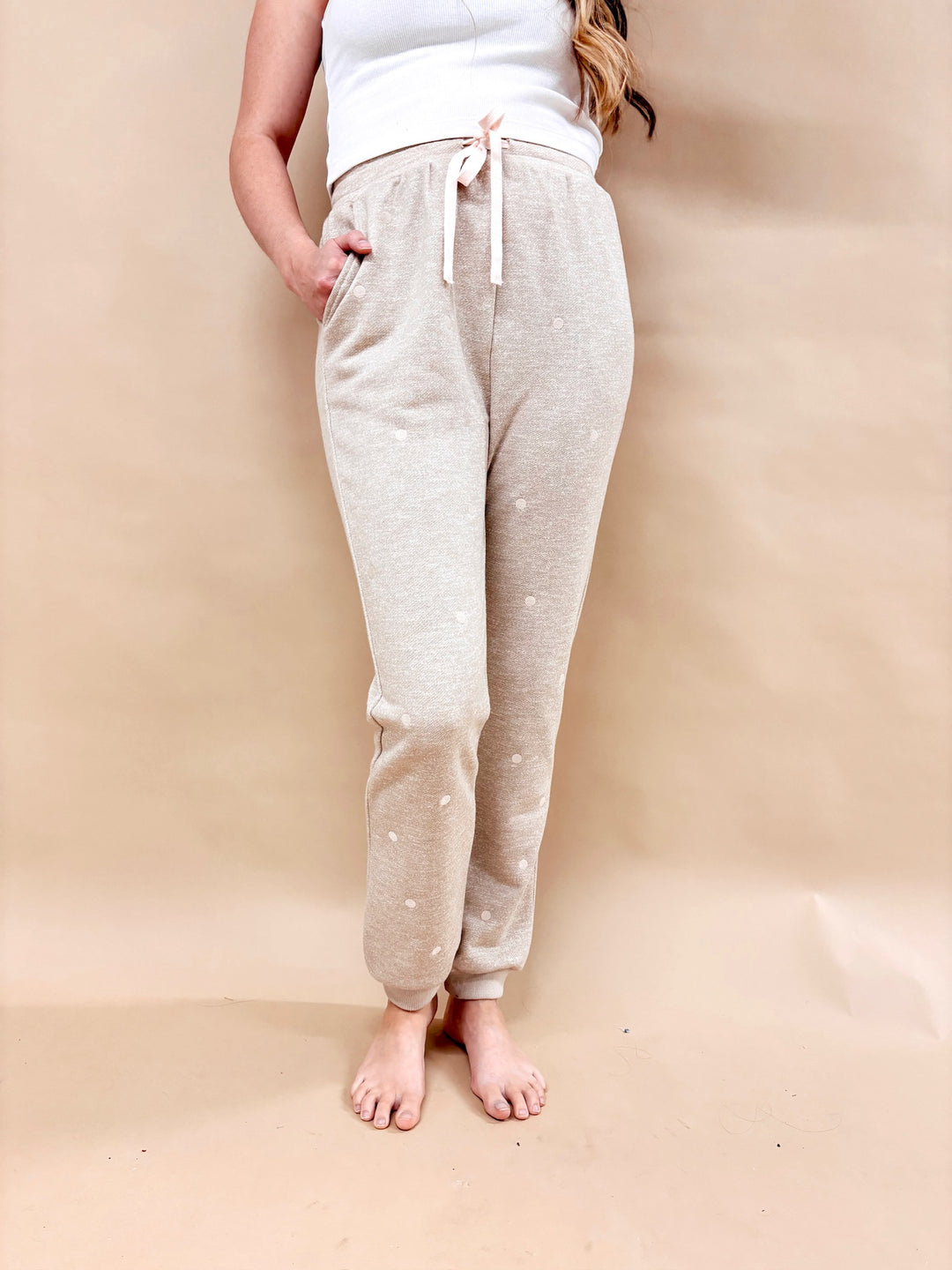 Juliana Polka Dot Embroidered Jogger Sweatpants